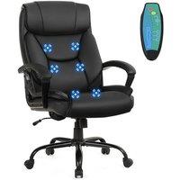 Costway Executive Chair 6 Point Massage 360 Swivels Adjustable High Back Office Chair in Black