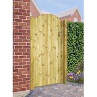 Burbage Iron Craft Carlton Bow Top Single Gate, Pressure Treated, W1050 x H1800mm in Brown