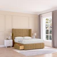 Melbourne Plush Wingback Bed Set ,2 Drawers & 54" Floor Standing Headboard