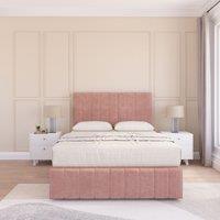 Sloomy California Divan Bed Set With 2 drawers Footend - Plush Velvet in Pink | Size: Super King