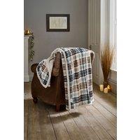 Deyongs Luxury Soft Cosy Warm Fleece Sherpa Large Throw Balwin Tartan Throw 140x180cm | Size: 140 cm x 180 cm