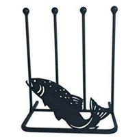 Poppyforge 2 Pair Boot Rack - Fish - Steel - L30.4 x W38 x H48.3 cm - Black