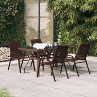 Berkfield Home 5 Piece Garden Dining Set Brown & Black