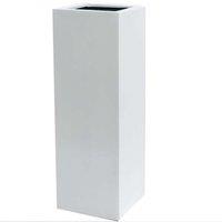 Primrose White Stone Composite Effect Tall Cube Planter 100cm