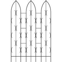 Poppy Forge Double Gothic Screen Bare BM/RtR - Steel - L2 x W58 x H180 cm in Black