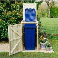 Buttercup Farm Shireburn Single Wheelie Bin Store - Fits 1 x 180L or 1 x 240L Bins in Brown