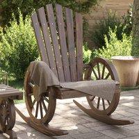Berkfield Home Rocking Adirondack Chairs 2 pcs Solid Wood Fir in Brown