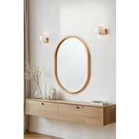 Quebec Solid Oak Oval Wall Mirror