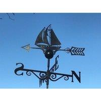 Poppyforge Sailing Boat Weathervane - Steel - W65 x H88 cm - Powder Coated Black