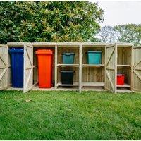 Buttercup Farm Shireburn Bin Store, Fits 2x 180L/240L Wheelie Bins & 6x Boxes in Brown