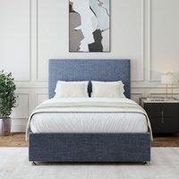 Bedmaster Linen 2 Drawer Divan Base & Plain Headboard in Black | Size: Super King