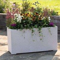 Primrose Polystone Black Tall Outdoor Patio Cube Planter 48 Litre 60cm