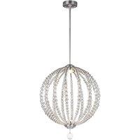 Netlighting Oberlin LED 2 Light Medium Spherical Ceiling Pendant Satin Nickel in Grey