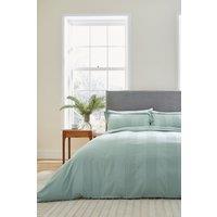 1951 'Serra' Luxury Satin Stripe 250 Thread Count Sateen Duvet Cover Set in Green | Size: Double