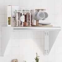 Berkfield Home Wall Shelf 50x30x31 cm Silver Stainless Steel | Size: 50 x 30 x 31 cm