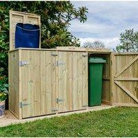 Buttercup Farm Shireburn Triple Wheelie Bin Store - Fits 3 x 180L or 3 x 240L Bins in Brown