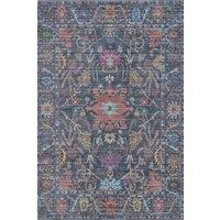 Kukoon Navy Distressed Soft Washable & Liquid Repellent Living Room Area Rug in Mid Blue | Size: 80 cm x 300 cm