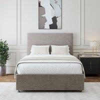 Bedmaster Linen 4 Drawer Divan Base & Plain Headboard in Light Grey | Size: Double