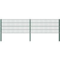 Berkfield Home Fence Panel with Posts Iron 3.4x0.8 m Green