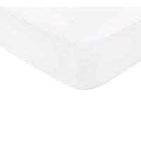 1951 'Luxury 400 Thread Count' Cotton Sateen Fitted Sheet in White | Size: Single Fitted