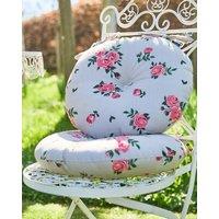 Dibor Set of 4 Vintage Rose Round Summer Outdoor Garden Chair Seat Pad Cushions Dia 40cm in Brown | Size: 40 cm x 40 cm