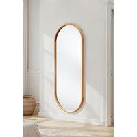 Quebec Solid Oak Full Length Oval Mirror