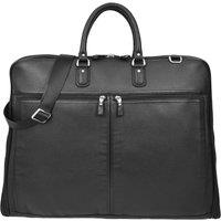 House of Leather Real Leather Suit Carrier Slim Travel Bag Garment Carrier Lared Black | Size: Large