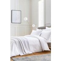 1951 'Adan' Cotton Sateen Duvet Cover in White | Size: Double
