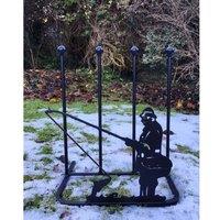 Poppyforge 2 Pair Boot Rack - Fisherman - Steel - L30.4 x W38 x H48.3 cm - Black