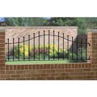 Burbage Iron Craft Manor Arched Railing Panel - Steel - Fits Gap of 1830 mm x 625 mm High in Black