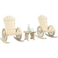 Berkfield Home 3 Piece Garden Lounge Set Solid Wood Fir in Brown