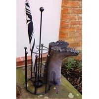 Poppyforge Umbrella & Boot Stand - Wellie Boot Rack - L30.4 x W30.4 x H83.8 cm in Black