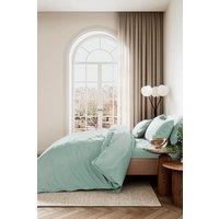 1951 'Luxury 400 Thread Count' Cotton Sateen Duvet Cover Set in Green | Size: Double