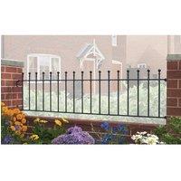 Burbage Iron Craft Manor Railing Panel - Solid Steel - Fits Gap of 1830 mm x 455 mm High in Black