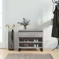 Wyld and Coco Soft Grey Shoe Cabinet 70x36x60cm Wooden Storage Organiser | Size: 70 x 36 x 60 cm
