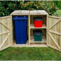 Buttercup Farm Shireburn Bin Store, Fits 1x 180L/240L Wheelie Bins & 2x Boxes in Brown