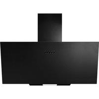 SIA 70cm Glass Cooker Hood Black Angled Chimney Extractor Fan - AH70BL