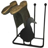 Poppyforge 2 Pair Boot Rack - Facing Duck - Traditional Forge Wellie Boot Stand in Black