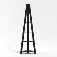 Lemon Pavilion Furniture Tiva Corner Ladder Shelving - MDF - L38.6 x W38.6 x H175.4 cm - Black | Size: 1 Pack