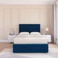 Sloomy Berlin Divan Bed Set With 2 drawers Footend - Plush Velvet in Navy | Size: Double