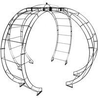 Poppyforge Round Gazebo - Steel - L307.4 x W307.4 x H254 cm - Powder Coated Black