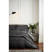 1951 'Mansa' Cotton Duvet Cover in Charcoal | Size: Super King