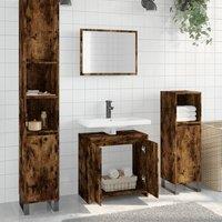 Berkfield Home 2 Piece Bathroom Furniture Set Smoked Oak Engineered Wood in Brown