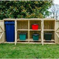 Buttercup Farm Shireburn Bin Store, Fits 1x 180L/240L Wheelie Bins & 6x Boxes in Brown