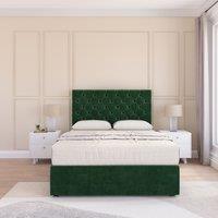 Mayfair Plush Velvet Memory Foam Bed Set With No Drawers, Mattress & Headboard