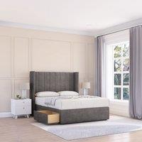 Falcon Naples Wingback Bed Set ,2 Drawers & 54" Floor Standing Headboard