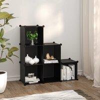 Berkfield Home Storage Cube Organiser with 6 Cubes Black PP