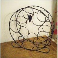 Poppy Forge 7 Bottle Wine Rack - Solid Steel - L17.8 x W49.5 x H49.5 cm - Black