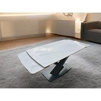 Interior Emporium Ltd IE Nordic Rock Extendable Ceramic Dining Table (White) - with 4 Static Chairs (Black, Grey, Green, Teel) in White