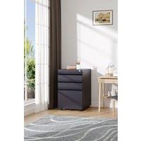 H&O Direct Black Mobile Filing Cabinet 3 Drawer Storage Unit